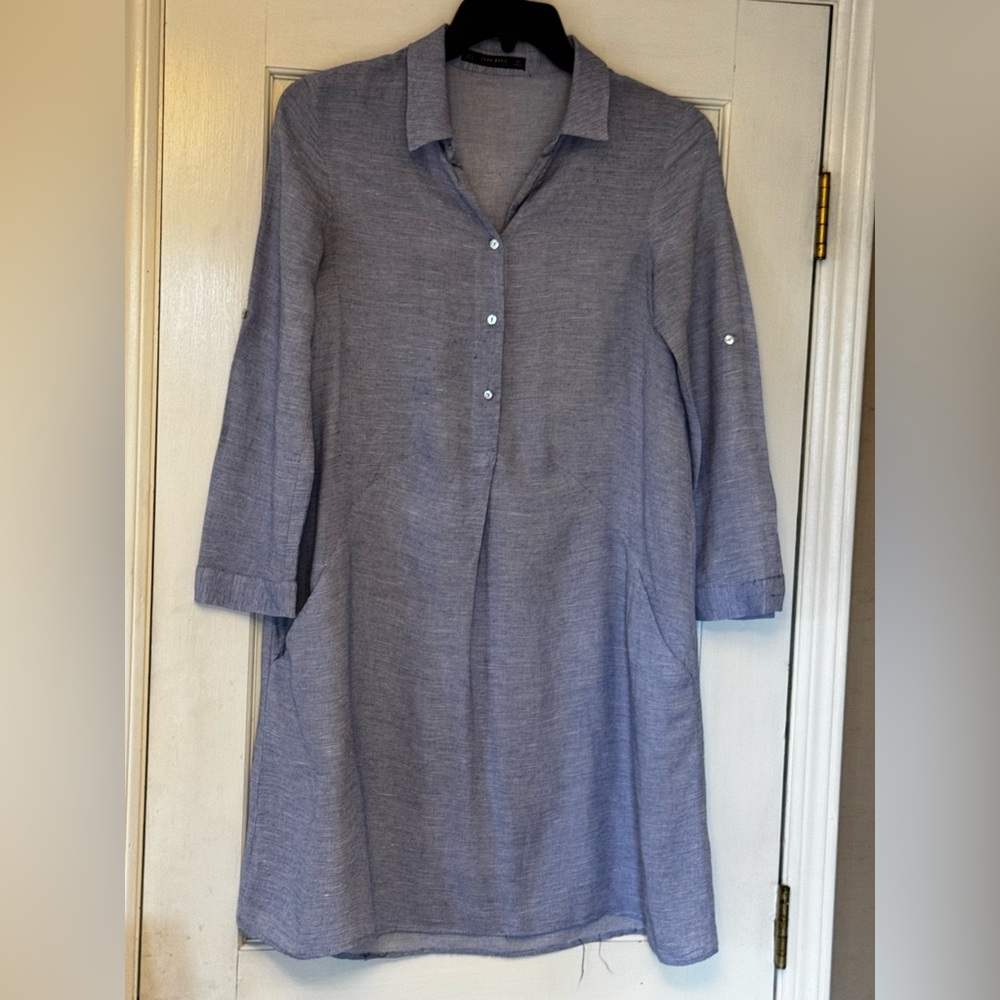 Zara Long Sleeve Blue‎ Dress